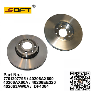 Brake Disc 7701207795 / 40206AX600 / 40206AX60A / 40206EE320 / 402063AW0A / DF4364 For Renault Largus / Logan K4M / K7J / K7M / K9K