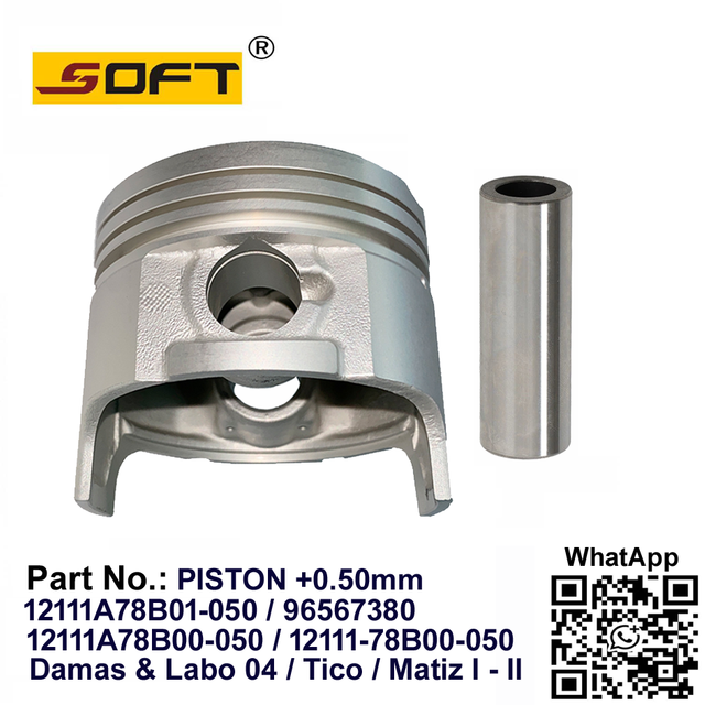 Piston +0.50mm 12111A78B01-050 / 96567380 / 12111A78B00-050 / 12111-78B00-050 Chevrolet 0.8L Matiz I - II 04 / Tico 00 / Daewoo Damas & Labo 04