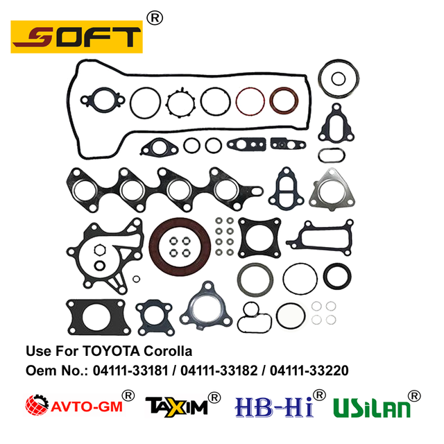 Full Gasket Set-Engine 04111-33181 / 04111-33182 04111-33220 For Toyota_Corolla