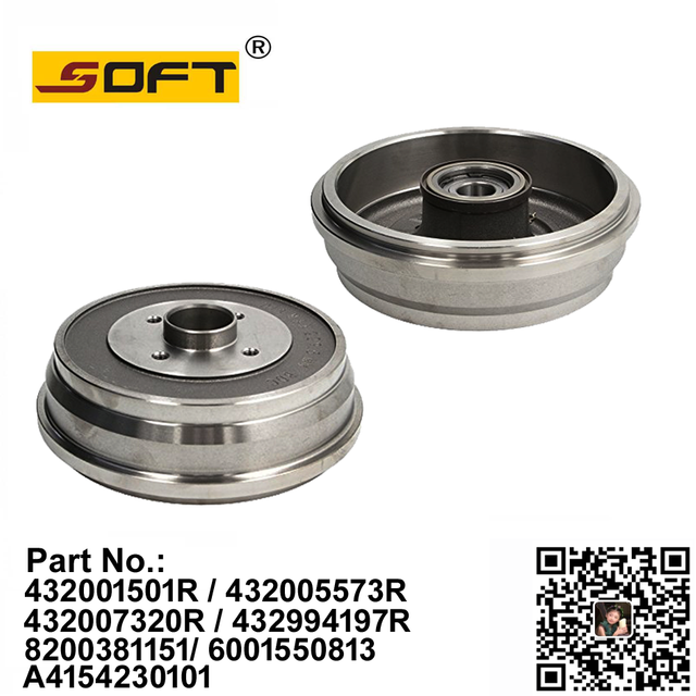 Brake Drum 432001501R / 432005573R / 432007320R / 432994197R / 8200381151/ 6001550813 / A4154230101 For Renault Largus / Logan