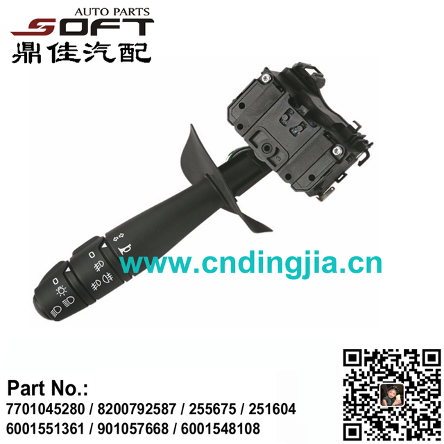 Turn Signal Switch 7701045280 / 8200792587 / 6001551361 / 901057668 / 255675 / 6001548108 / 251604 For Renault Clio Dacia Logan