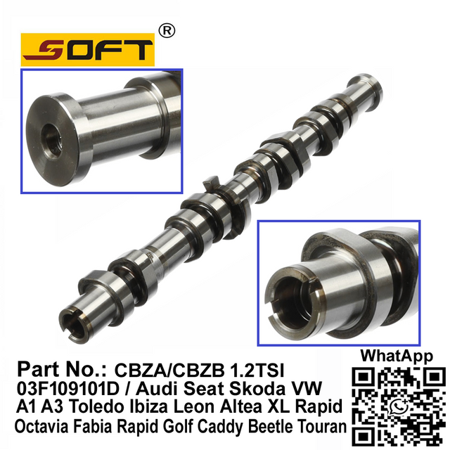 Engine Camshaft 03F109101D Audi Seat Skoda VW A1 A3 Toledo Ibiza Leon Altea XL Rapid Octavia Fabia Rapid Golf Caddy Beetle Touran CBZA/CBZB 1.2TSI 2009~