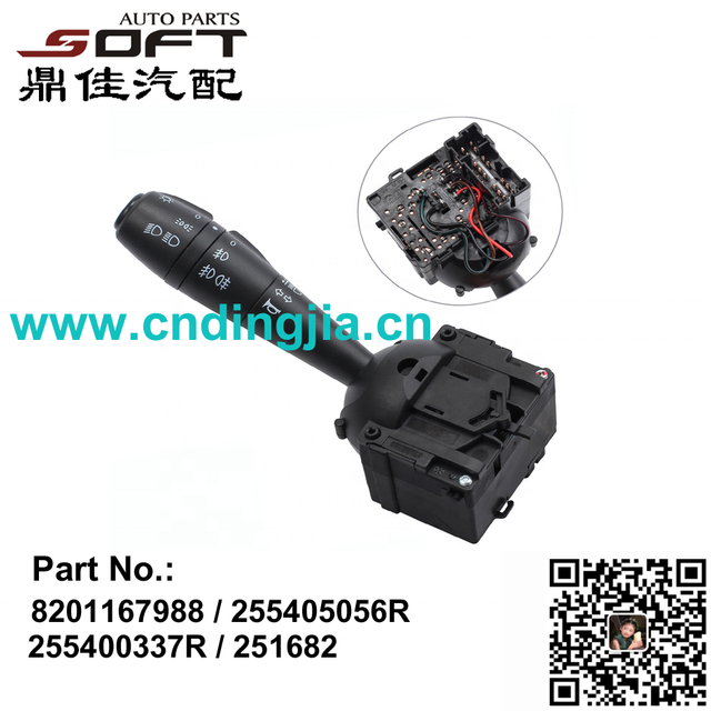 Auto Turn Signal Switch 8201167988 / 255405056R / 255400337R / 251682 For Renault DACIA Dokker Duster Logan II Sandero II