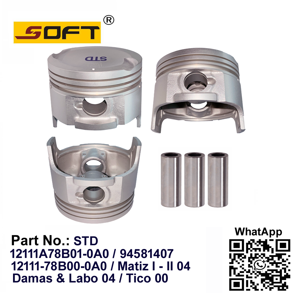 Piston Std. 12111A78B01-0A0 / 94581407 / 12111-78B00-0A0 Chevrolet 0.8L Matiz I - II 04 / Tico 00 / Daewoo Damas & Labo 04