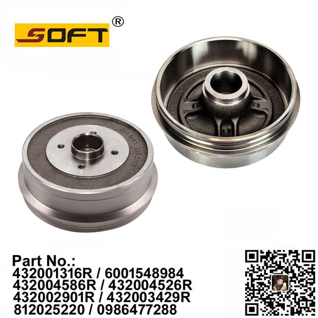 Brake Drum 432001316R / 6001548984 / 432004586R / 432004526R / 432002901R / 432003429R / 812025220 For Renault Largus / Logan