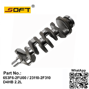 Engine Crankshaft 653F6-2FU00 / 23110-2F310 Hyundai SantaFe Tucson Ix35 D4HB 2.2L 